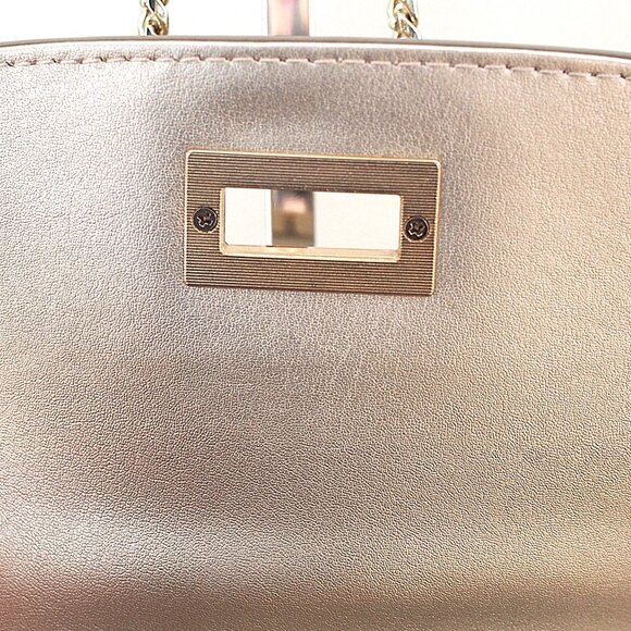 Danier | Like NEW Small Silver/Gold Leather Crossbody Bag - Picture 4 of 10